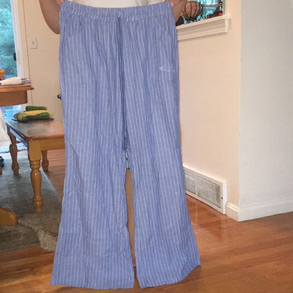 High waisted cotton pants